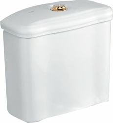 Kerasan Retro Wandmontiert Porzellan Toiletten-Spülung Rechteckig Weiß