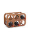 Tabletop Suport pentru Sticle Lemn pentru 6 Sticle Maro 38x16x24εκ.