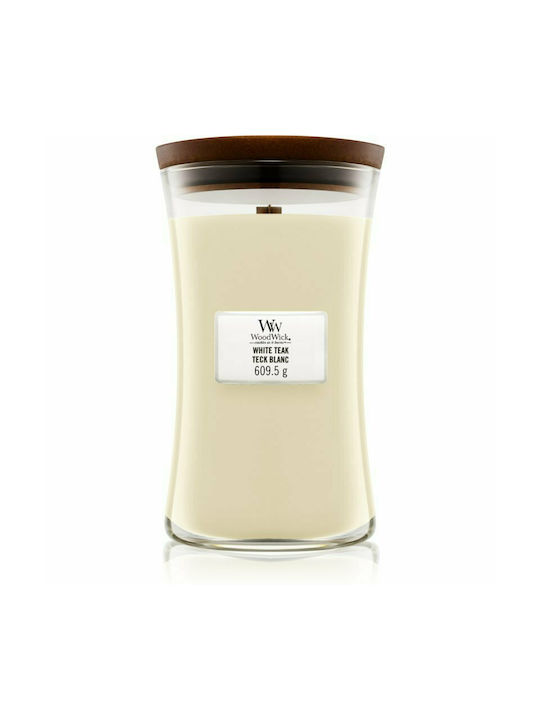 WoodWick Aromatic Candle in Jar with White Teak...