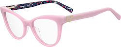 Moschino Plastic Eyeglass Frame Cat Eye Pink MOL576 35J