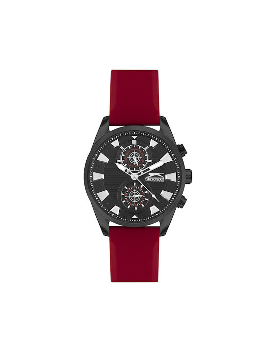 Slazenger Watch Chronograph Battery with Red Rubber Strap