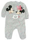 Disney Minnie Mouse Бебешко Боди Дълъг ръкав Велур Сив