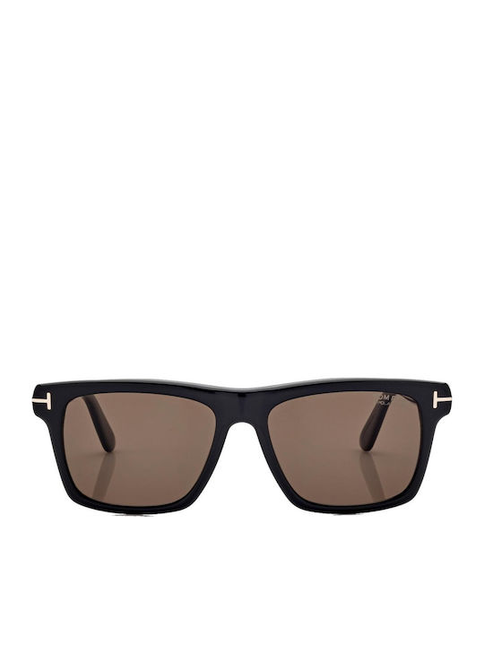 Tom Ford Buckley 02 Ochelari De Soare Pentru Bărbați Cu Ramă Neagră Din Plastic Și Lentile Maro Degrade FT0906 01H