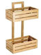 Cyclops An der Wand montiert Badezimmerregal Bamboo mit 2 Regalen 28x15.5x46cm