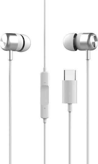 Yookie Y-627 In-ear Handsfree με Βύσμα USB-C Λευκό