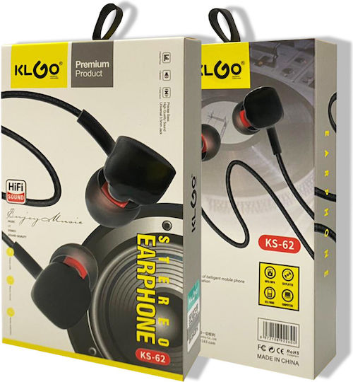 KLGO KS-62 In-ear Handsfree with 3.5mm Connector Black