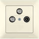 Mutlusan Candela TV, Satellite, and Radio Antenna Socket Aerial in Beige color 12277