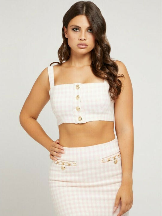 Guess Women's Crop Top with Straps Pink