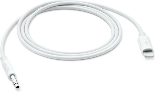 QIHANG M37 Μετατροπέας Lightning male σε 3.5mm female Λευκό 1τμχ
