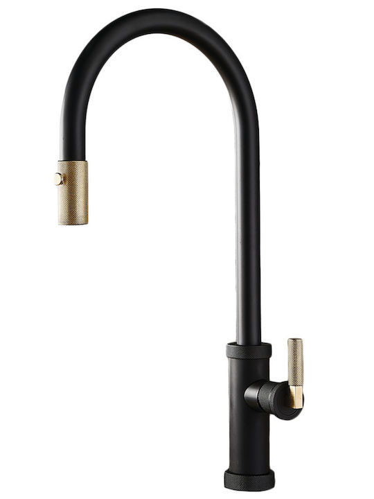 Armando Vicario Urban Kitchen Faucet Counter with Shower Black Matt