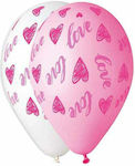 Μπαλόνι τυπωμένο Love και καρδούλα 30cm (Διάφορα Χρώματα)