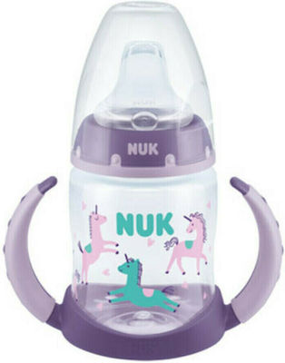 Nuk First Choice Educational Sippy Cup Plastic with Handles Purple Μονόκερος for 6m+m+ 150ml 10.743.943