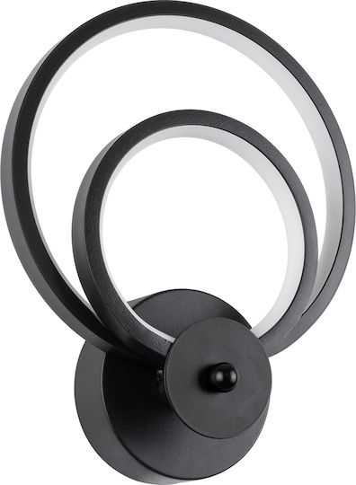 GloboStar Freddie Modern Lamp Wall with Integrated LED and Adjustable White Light Black 20x25cm