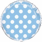 Balloon Foil Round Blue 45cm Light Blue