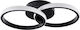 GloboStar Cora Ceiling Mount Light 36cm Black with Integrated LED