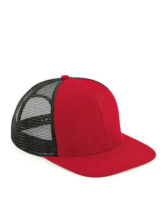Beechfield Men's Snapback Trucker Cap Red
