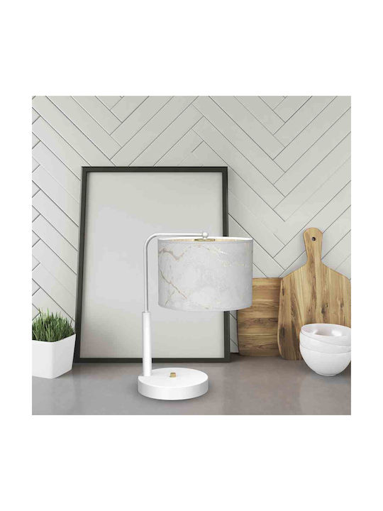 Eko Light Senso Metal Lampă de masă pentru Soclu E27 cu Abajur Alb și Bază