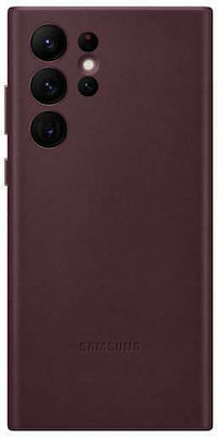 Samsung Leather Cover Umschlag Rückseite Leder Burgundisch (Galaxy S22 Ultra 5G) EF-VS908LEEGWW