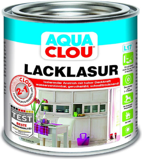 Clou Aqua Combi-clou Lacklasur Wasser 5 Schwarz Satin,σατεν 375ml