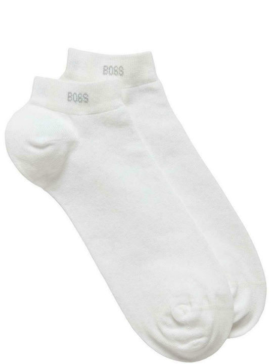 Boss Men's Solid Color Socks White 2Pack