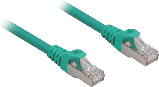 Sharkoon S/FTP Cat.6a Gigabit Network Cable Ethernet Length 0.5m Green