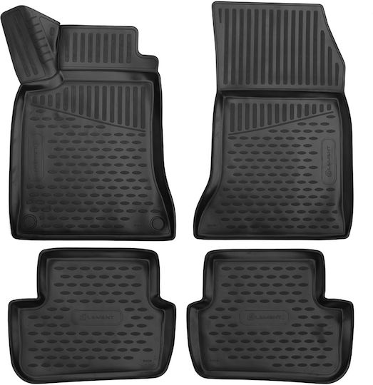 Novline Set of Front and Rear Mats 4pcs Tray Type for Mercedes-Benz GLA 2020+ Black