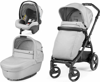 Peg Perego Book Smart Modular 3 in 1 Verstellbar 3 in 1 Baby Kinderwagen Geeignet für Neugeborene Vapor