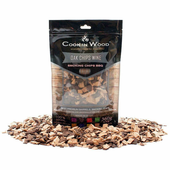 Cook in Wood Chips Ξύλου Καπνίσματος για Ψησταριά με Άρωμα Βελανιδιάς 360gr