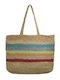 Ble Resort Collection Stroh Strandtasche Mehrfarbig mit Streifen