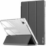 Infiland Crystal Flip Cover Piele artificială / Silicon Rezistentă Space Grey (Galaxy Tab A8)