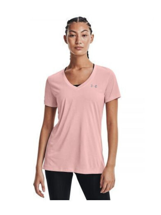 Under Armour Γυναικείο T-shirt Fast Drying Ροζ