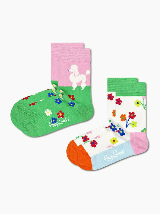 Happy Socks Șosete pentru Copii Înălțime până la genunchi Kids Multicolore 2 Perechi