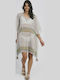 Ble Resort Collection Γυναικείο Κοντό Καφτάνι Παραλίας Μπεζ