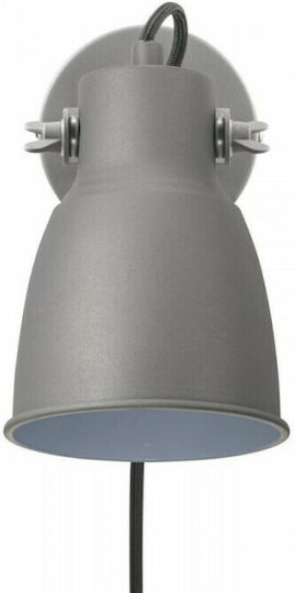 Nordlux Adrian Vintage Φωτιστικό Τοίχου με Ντουί E27 και Διακόπτη Γκρι 12.5εκ.