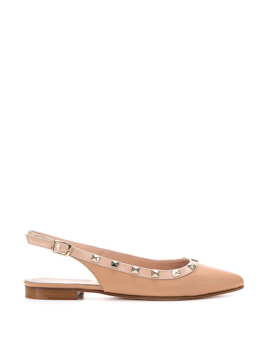 PERLAPURA Handverlesene LEATHER SLINGBACK BALLARINES 072257H - Beige 072257H/CROISSANT