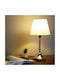 Megapap Harrison Metall Tischlampe für Fassung E27 mit Weiß Schirm und Gold Basis