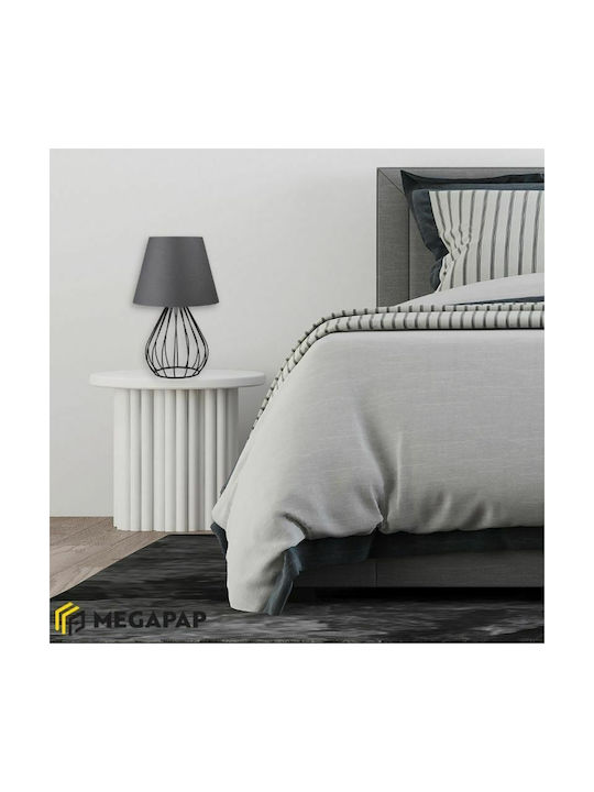 Megapap Akerlind Metal Table Lamp for Socket E27 with Black Shade and Base