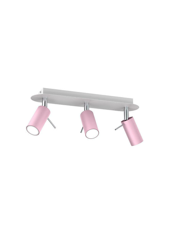 Eko Light Preston Dreifach Spot mit Fassung GU10 in Rosa Farbe