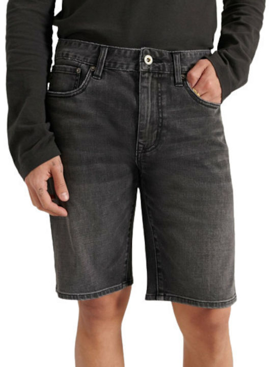 Superdry Ovin Vintage Ανδρική Βερμούδα Τζιν Μαύρη
