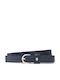 Th Timeless Δερμάτινη Γυναικεία Ζώνη Navy Μπλε