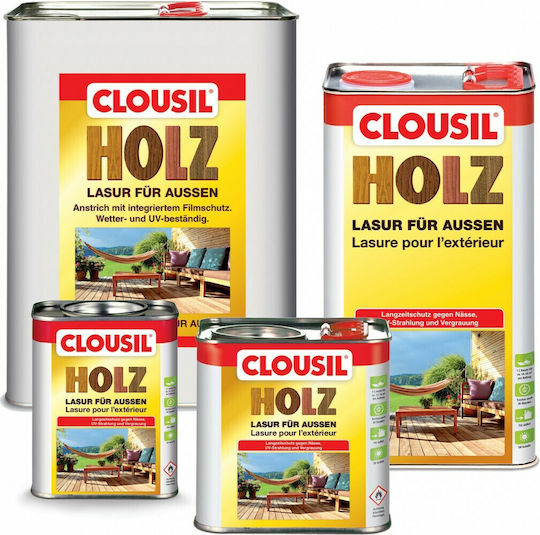 Clou Clousil Holz Βερνίκι Εμποτισμού Διαλύτου 3 Μαόνι Σατινέ 750ml