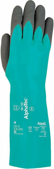 Ansell Alphatec 390055 Γάντια Εργασίας Πράσινα Νιτριλίου Χημικών