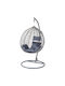 Dolores Metallic Swing Nest with Stand Grey with 110kg Maximum Weight Capacity L120xW120xH195cm