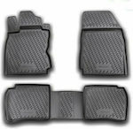 Novline Set of Front and Rear Mats Tray Type 4pcs from Rubber for Nissan Note Black