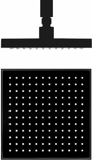 Eurorama Quadra Square Showerhead 20x20cm Black Matt