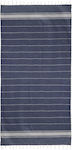 Inart Pestemal Beach Towel with Fringes Blue 170x90cm