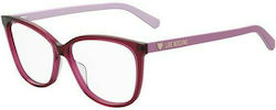 Moschino 546 Women's Acetate Prescription Eyeglass Frames Red MOL546 GYL