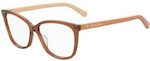 Moschino Plastic Eyeglass Frame Butterfly Brown MOL546 2LF