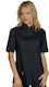 Isacco Medizinische Bluse Schwarz aus Baumwolle und Polyester