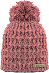 Sinner Nordic II Ανδρικός Pom Pom Beanie Σκούφος σε Κόκκινο χρώμα